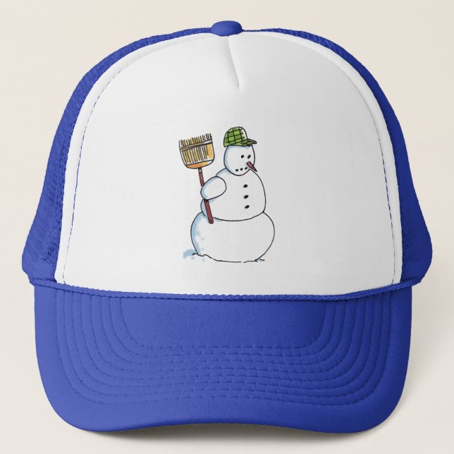 Casquette Broom Snowman chapeau de camionneur (Devant)