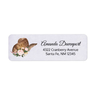 Casquette Brown Cowgirl avec fleurs roses
