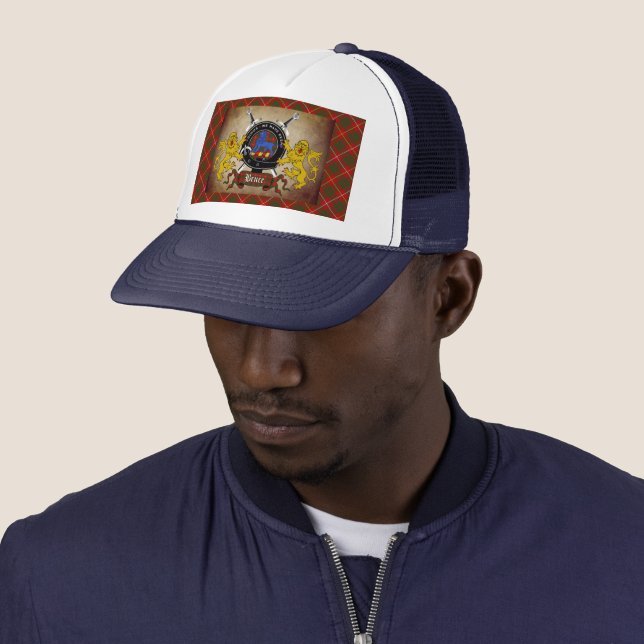 Casquette Bruce Scottish Tartan & Badge Trucker Hat (En situation)