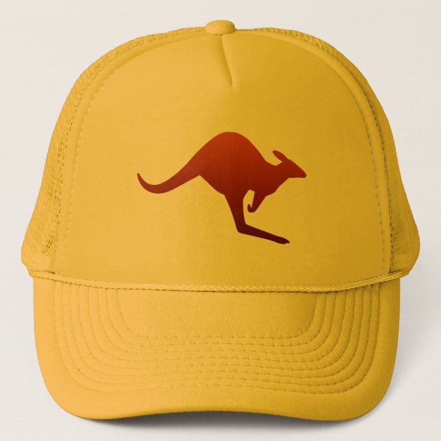 Casquette Brûlé Désert Orange Désert Gradient Kangaroo Silho (Devant)