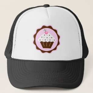 CASQUETTE BRUN ET ROSE DE PETIT GÂTEAU