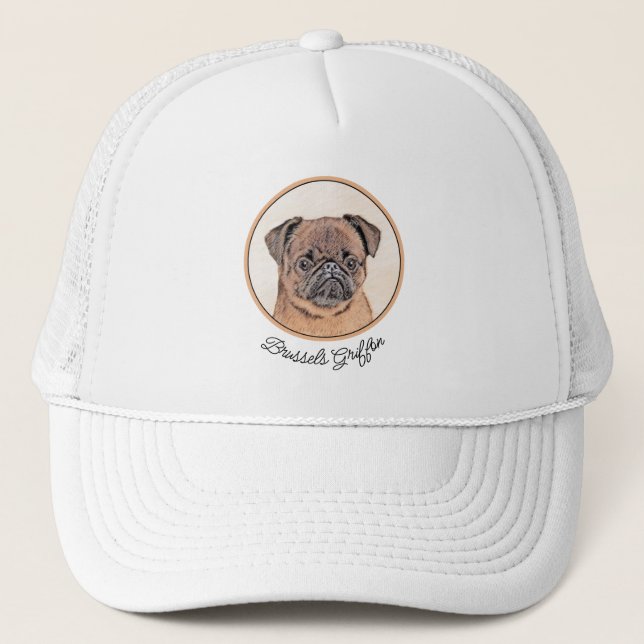 Casquette Bruxelles Griffon Smooth Painting Original Chien A (Devant)