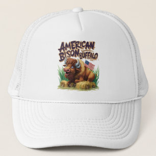 Casquette Buffle de bison américain avec drapeau américain