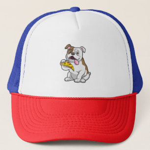 Casquette Bulldog avec morceau de pizza