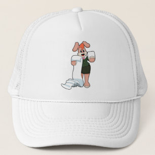 Casquette Bunny comme secrétaire avec papier