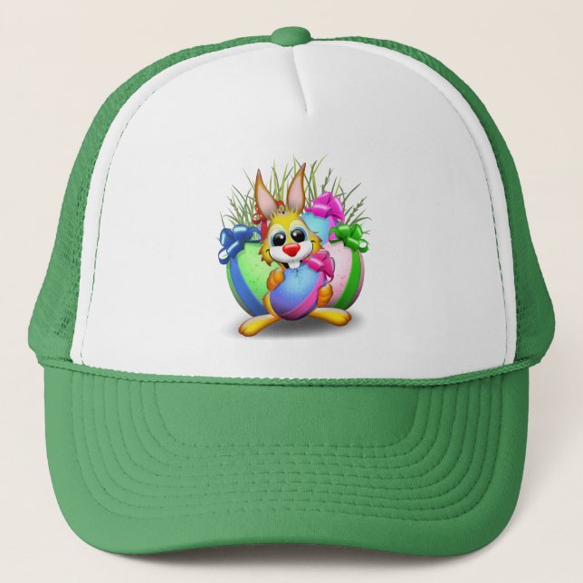 Casquette Bunny de Pâques drôle et caractère mignon Biting u (Devant)