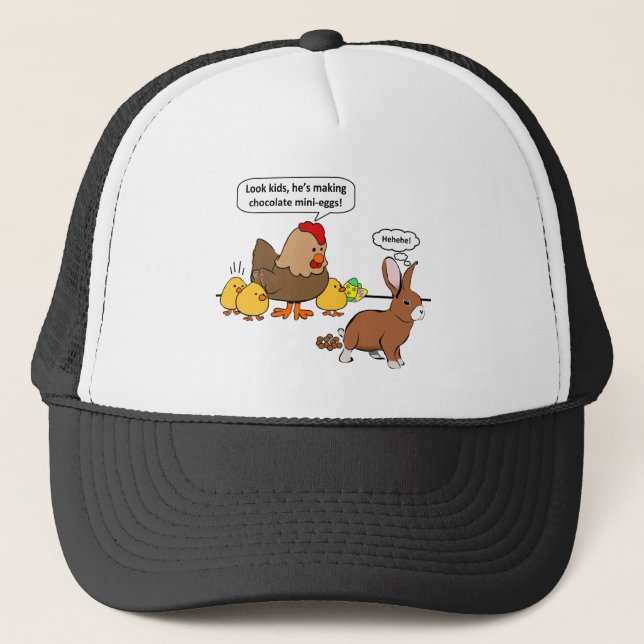 Casquette Bunny fait chocolat poop drôle dessin animé (Devant)