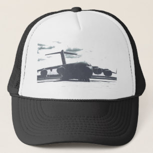 Casquette C-17A Globemaster III Chapeau de camion noir et bl