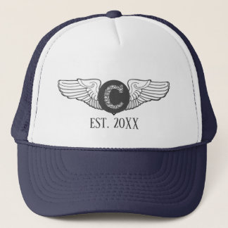 Casquette C Ailes de pilote d'aviation monographique personn