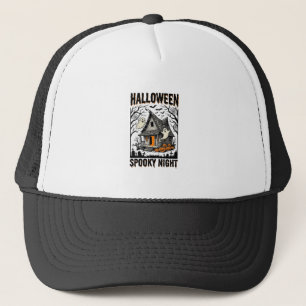 Casquette Cabine effrayante d'Halloween Art vintage de nuit 