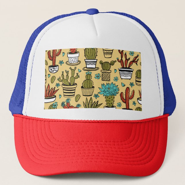 Casquette Cactus Succulent : Esquisse tirée à la main (Devant)