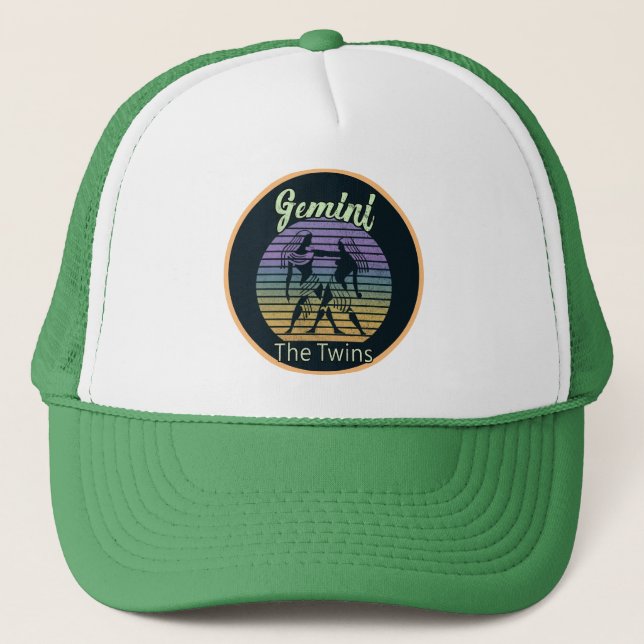 Casquette Cadeau d'anniversaire Gemini - Cool Retro Sunset Z (Devant)