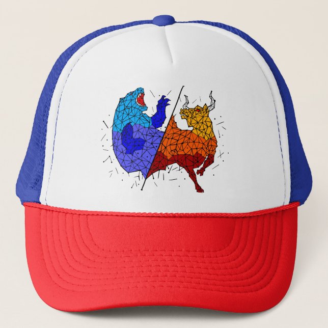 Casquette Cadeau de jour des commerçants - Taureau et l'ours (Devant)