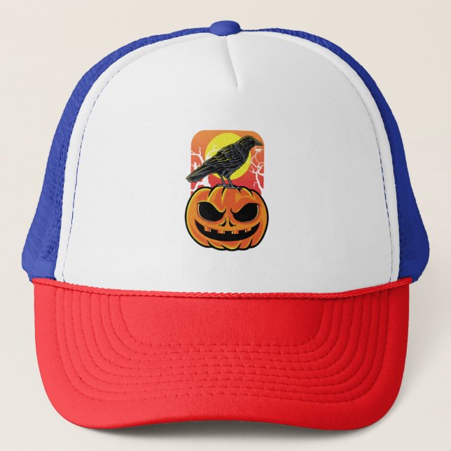 Casquette Cadeau de l'observateur d'oiseaux Halloween Crow (Devant)