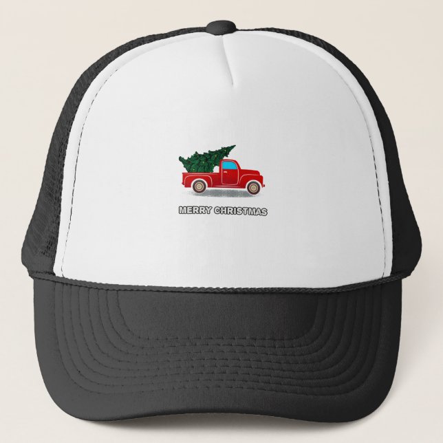 Casquette Cadeau de Noël Camion Rouge pour vacances de Noël (Devant)