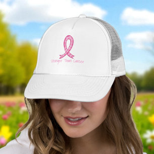 Casquette Cadeau de soutien Ruban Rose Plus Fort que le Canc
