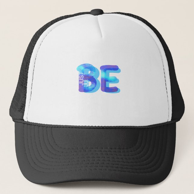 Casquette Cadeau Mindfulness JUSTE BE Neon Blue 3D peut ajou (Devant)