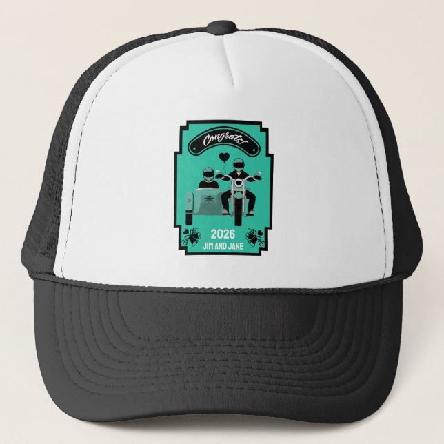 Casquette Cadeaux De Mariage De Moto Pour Couple (Devant)