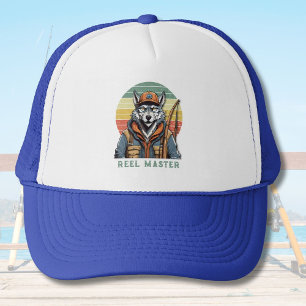 Casquette Cadeaux de retraite de loup vintage pour le pêcheu