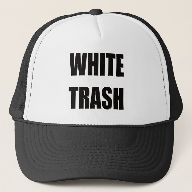 Casquette Cadeaux drôles de T-shirts de déchets blancs (Devant)