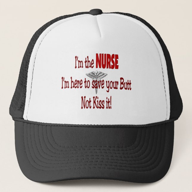 Casquette Cadeaux drôles d'infirmière (Devant)