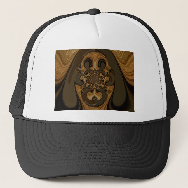 Casquette Café Brown Flux Kaleidoscope Art Imprimer (Devant)
