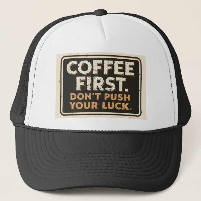 Casquette Café d'abord Ne tente pas ta chance – Drôle Sarcas (Devant)