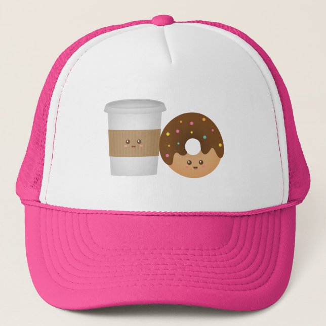 Casquette Café et beignet mignons, vous m'accomplissez (Devant)