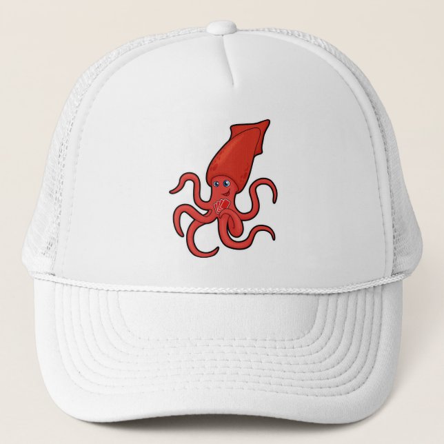 Casquette Calmar au Poker avec cartes de Poker (Devant)