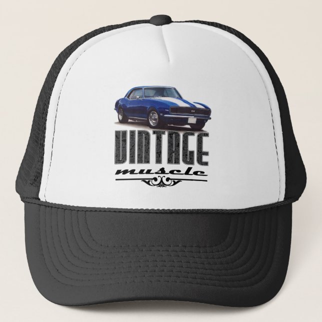 Casquette Camaro bleu Muscle vintage (Devant)