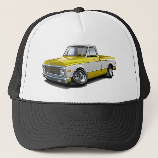 Casquette Camion 1970-72 Jaune-Blanc de Chevy C10 (Devant)