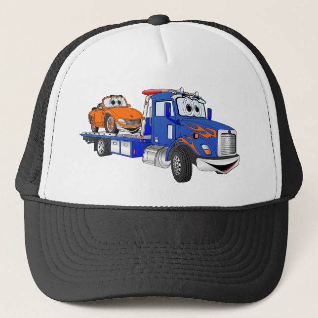 Casquette Camion à remorque plat bleu (Devant)