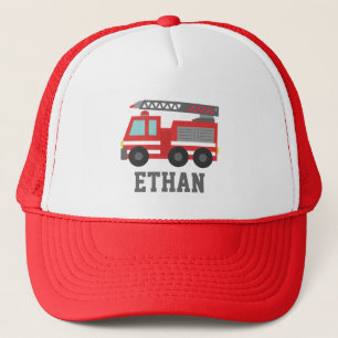 Casquette Camion de pompiers rouge mignon pour des garçons,