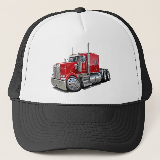 Casquette Camion de rouge de Kenworth w900 (Devant)
