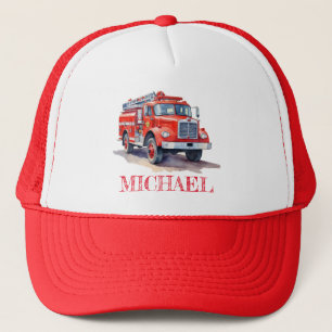 Casquette Camion Red Fire moderne Nom personnalisé Camion Ha