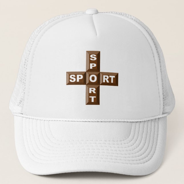 Casquette camionneur blanche SPORT CHOCOLAT (Devant)