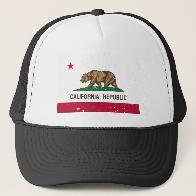 Casquette Camionneur de drapeau de la RÉPUBLIQUE DE CALIFORN (Devant)