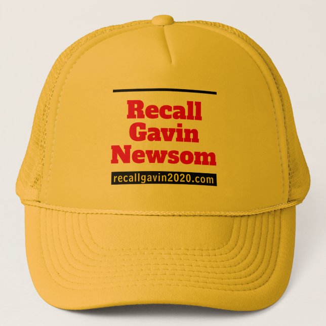 Casquette Camionneur jaune chapeau recallgavin2020 (Devant)