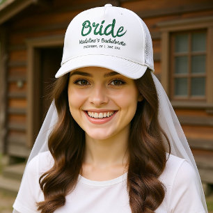 Casquette Camp Bachelorette Écriture main verte