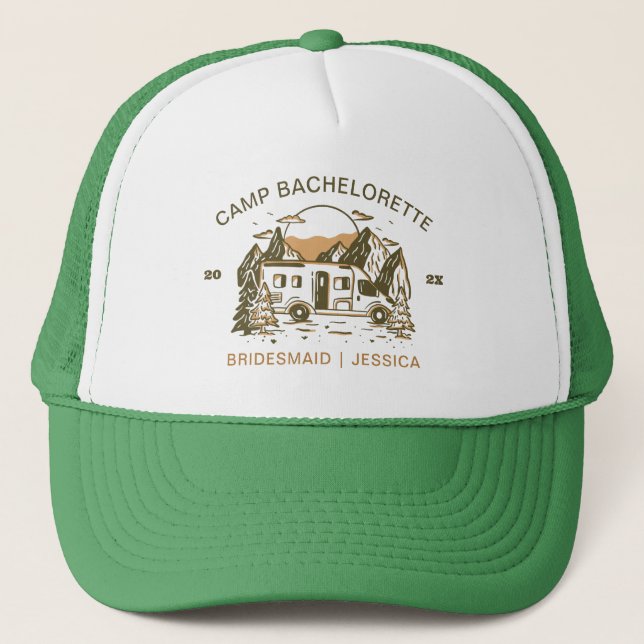 Casquette Camp Bachelorette Filles Voyage Glamping Personnal (Devant)