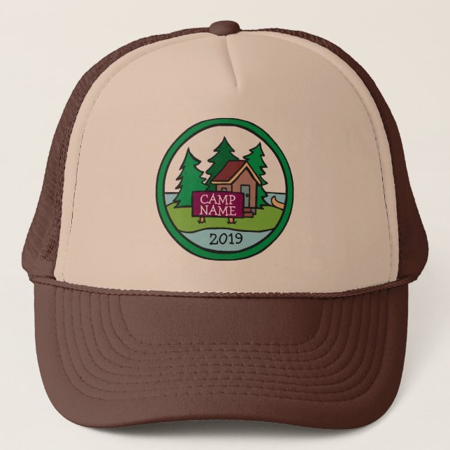 Casquette Camp de jeunes d'été île cabine avec panneau perso (Devant)