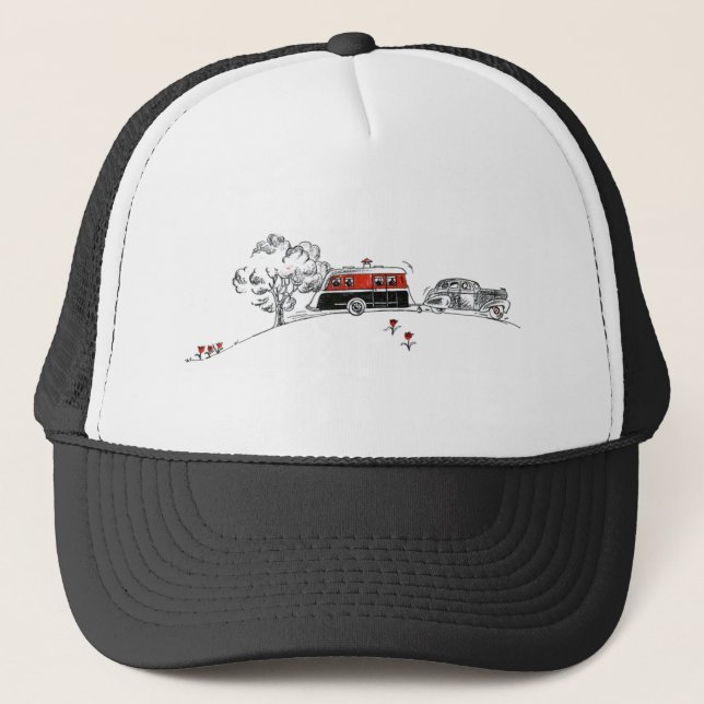 Casquette Campeur et voiture antiques (Devant)