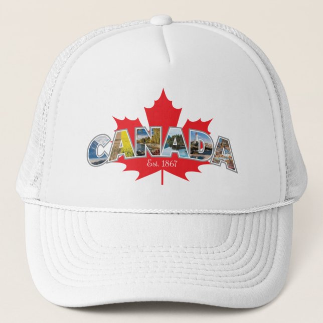 Casquette "Canada Est. 1867" Avec Graphique Feuille D'Érable (Devant)