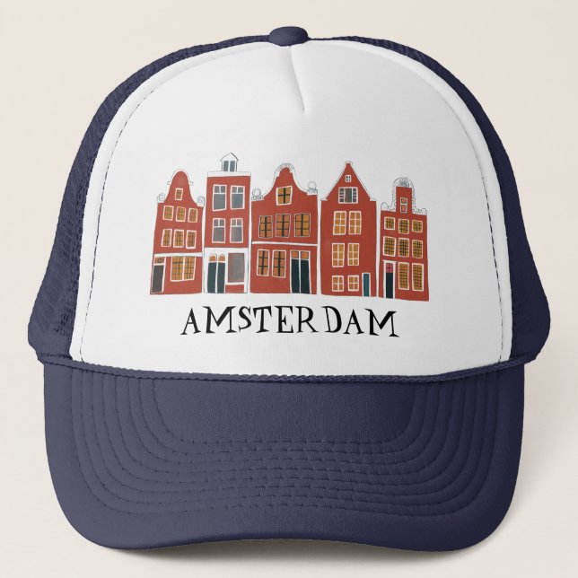 Casquette Canal House Row Amsterdam Hollande Travel (Devant)
