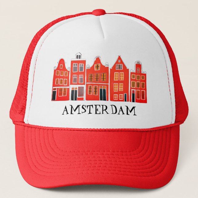 Casquette Canal House Row Amsterdam Hollande Travel (Devant)