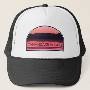 Casquette Canandaigua Lake New York Red Sunrise