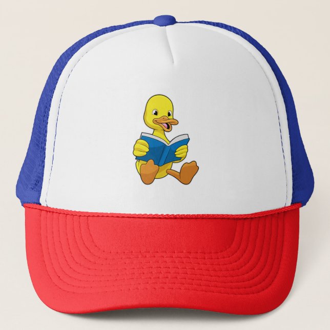 Casquette Canard à la lecture avec livre (Devant)