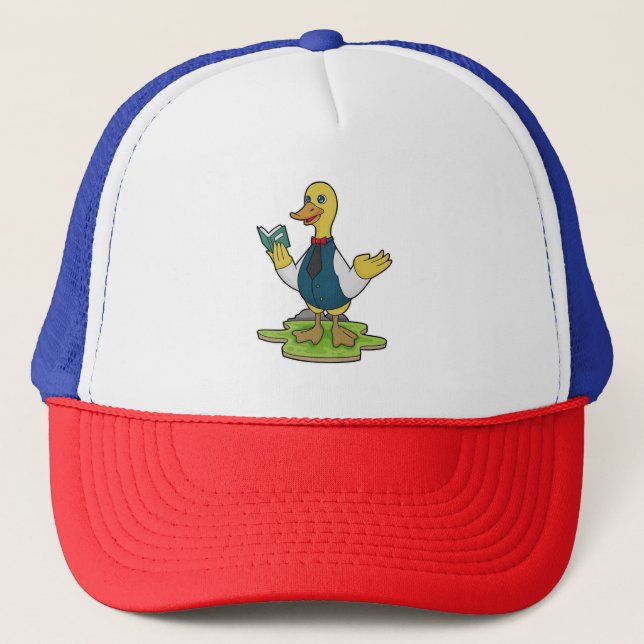Casquette Canard comme enseignant avec livre (Devant)