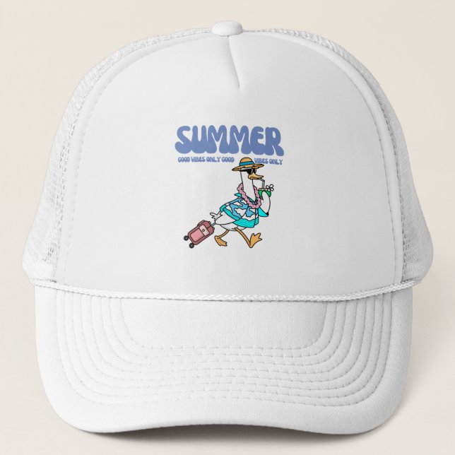 Casquette Canard de vacances aux bonnes vibes d'été Art (Devant)