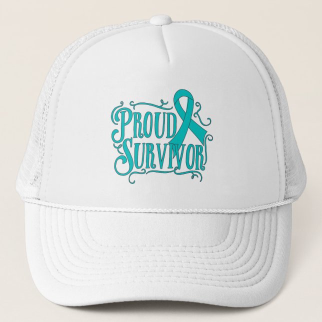 Casquette Cancer de l'ovaire Fier Survivant (Devant)